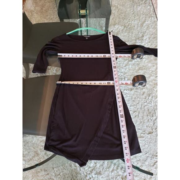 41 Hawthorn Knee Length Dress Womens Small Black Solid Asymmetrical Round Neck - Picture 8 of 11